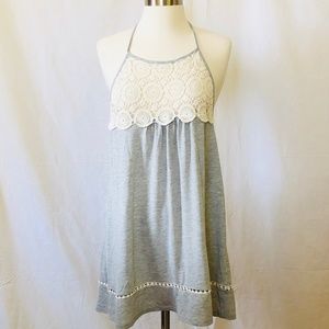 Demeanor Lace Knit Beach Cover Up Top